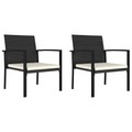 vidaXL, vidaXL Garten-Essstühle 2 Stk. Poly Rattan Schwarz