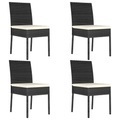 vidaXL, vidaXL Garten-Essstühle 4 Stk. Poly Rattan Schwarz