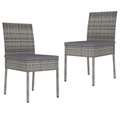 vidaXL, vidaXL Garten-Essstühle 2 Stk. Poly Rattan Grau