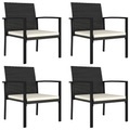 vidaXL, vidaXL Garten-Essstühle 4 Stk. Poly Rattan Schwarz