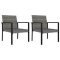 vidaXL, vidaXL Garten-Essstühle 2 Stk. Poly Rattan Grau