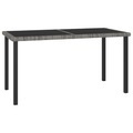 vidaXL, vidaXL Garten-Esstisch Grau 140x70x73 cm Poly Rattan