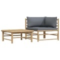 vidaXL, vidaXL 2-tlg. Garten-Lounge-Set mit Dunkelgrauen Kissen Bambus