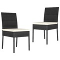 vidaXL, vidaXL Garten-Essstühle 2 Stk. Poly Rattan Schwarz