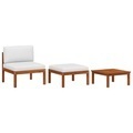 vidaXL, vidaXL 3-tlg. Garten-Lounge-Set mit Auflagen Akazie Massivholz