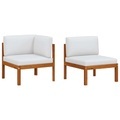 vidaXL, vidaXL 2-tlg. Garten-Lounge-Set mit Auflagen Akazie Massivholz