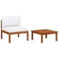 vidaXL, vidaXL 2-tlg. Garten-Lounge-Set mit Auflagen Massivholz Akazie