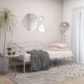 vidaXL, vidaXL Schlafsofa Bettgestell Weiß Metall 90x200 cm