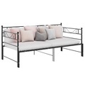 vidaXL, vidaXL Ausziehsofa Bettgestell Schwarz Metall 90x200 cm