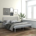 vidaXL, vidaXL Bett Weiß Metall 200x200 cm