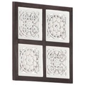 vidaXL, vidaXL Handgeschnitztes Wandpaneel MDF 40x40x1,5 cm Braun und Weiß