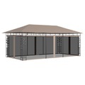 vidaXL, vidaXL Pavillon mit Moskitonetz 6x3x2,73 m Taupe 180 g/m²