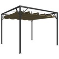 vidaXL, vidaXL Gartenpavillon mit Ausziehbarem Dach 3x3 m Taupe 180 g/m²