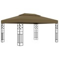 vidaXL, vidaXL Pavillon mit Doppeldach 3x4 m Taupe 180 g/m²