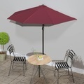 vidaXL, vidaXL Balkon-Sonnenschirm Alu-Mast Bordeauxrot 270x135x245cm Halbrund