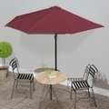 vidaXL, vidaXL Balkon-Sonnenschirm Alu-Mast Bordeauxrot 300x150x253cm Halbrund