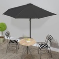 vidaXL, vidaXL Balkon-Sonnenschirm Alu-Mast Schwarz 300x150x253cm Halbrund