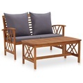 vidaXL, vidaXL 2-tlg. Garten-Lounge-Set mit Auflagen Massivholz Akazie