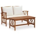 vidaXL, vidaXL 2-tlg. Garten-Lounge-Set mit Auflagen Massivholz Akazie