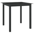 vidaXL, vidaXL Gartentisch Schwarz 80x80x74 cm Aluminium und Glas