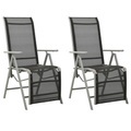 vidaXL, vidaXL Garten-Liegestühle 2 Stk. Textilene und Aluminium Silbern