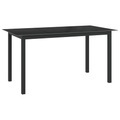 vidaXL, vidaXL Gartentisch Schwarz 150x90x74 cm Aluminium und Glas