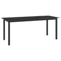 vidaXL, vidaXL Gartentisch Schwarz 190x90x74 cm Aluminium und Glas