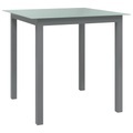 vidaXL, vidaXL Gartentisch Hellgrau 80x80x74 cm Aluminium und Glas