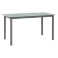 vidaXL, vidaXL Gartentisch Hellgrau 150x90x74 cm Aluminium und Glas