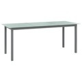 vidaXL, vidaXL Gartentisch Hellgrau 190x90x74 cm Aluminium und Glas