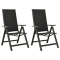 vidaXL, vidaXL Klappbare Gartenstühle 2 Stk. Textilene und Aluminium Schwarz