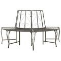 vidaXL, vidaXL Garten-Baumbank Halbrund 160 cm Stahl