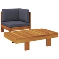vidaXL, vidaXL 2-tlg. Garten-Lounge-Set mit Dunkelgrauen Kissen Akazienholz