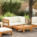 vidaXL, vidaXL 2-tlg. Garten-Lounge-Set mit Cremeweißen Kissen Akazienholz