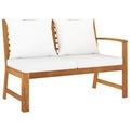 vidaXL, vidaXL Gartenbank 114,5 cm mit Creme Kissen Massivholz Akazie