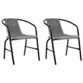 vidaXL, vidaXL Gartenstühle 2 Stk. Kunststoff Rattan-Optik und Stahl 110 kg