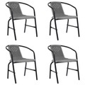 vidaXL, vidaXL Gartenstühle 4 Stk. Kunststoff Rattan-Optik und Stahl 110 kg