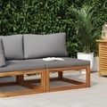 vidaXL, vidaXL Modular-Mittelsofa mit Dunkelgrauen Kissen Akazie Massivholz