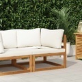 vidaXL, vidaXL Modular-Ecksofa mit Cremeweißen Kissen Akazie Massivholz