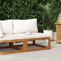 vidaXL, vidaXL Modular-Mittelsofa mit Cremeweißen Kissen Akazie Massivholz