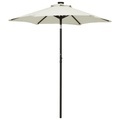 vidaXL, vidaXL Sonnenschirm mit LED-Leuchten Sandfarben 200x211cm Aluminium