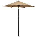 vidaXL, vidaXL Sonnenschirm mit LED-Leuchten Taupe 200x211cm Aluminium