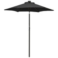 vidaXL, vidaXL Sonnenschirm mit LED-Leuchten Schwarz 200x211cm Aluminium