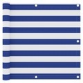 vidaXL, vidaXL Balkon-Sichtschutz Weiß und Blau 90x400 cm Oxford-Gewebe