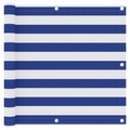 vidaXL, vidaXL Balkon-Sichtschutz Weiß und Blau 90x600 cm Oxford-Gewebe