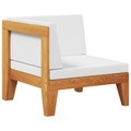 vidaXL, vidaXL Modular-Ecksofa mit Cremeweißen Kissen Akazie Massivholz