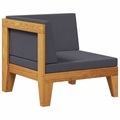 vidaXL, vidaXL Modular-Ecksofa mit Dunkelgrauen Kissen Akazie Massivholz