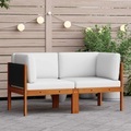 vidaXL, vidaXL Garten-Ecksofas 2 Stk. mit Auflagen Akazie Massivholz