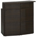 vidaXL, vidaXL Garten-Bartisch Braun 120x55x110 cm Poly Rattan