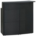 vidaXL, vidaXL Garten-Bartisch Schwarz 120x55x110 cm Poly Rattan